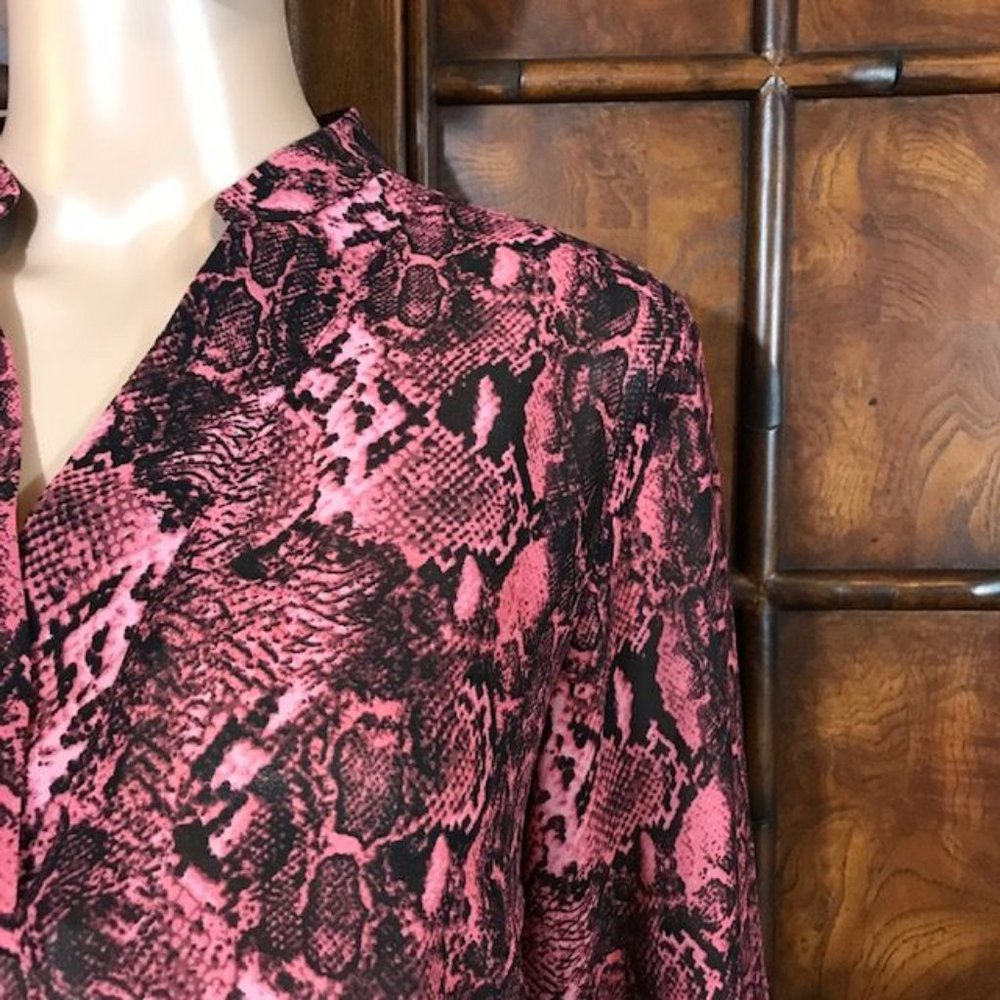 Nwot Joan Rivers Pink Python Micro Crepe Overlay … - image 7